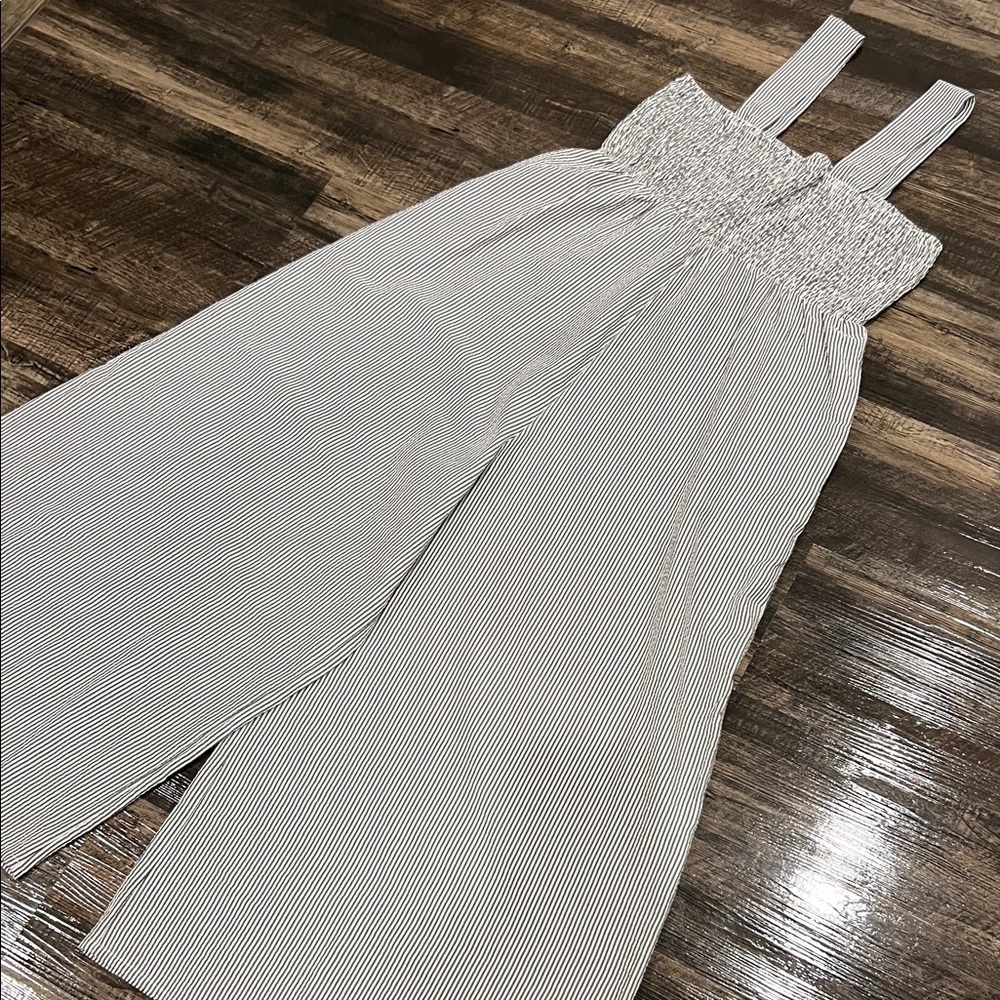 MELLODAY Blue and White Palazzo Jumpsuit